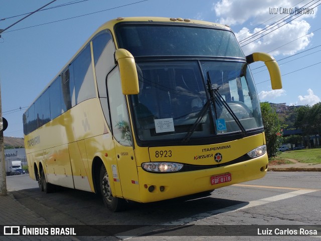 Viação Itapemirim 8923 na cidade de Juiz de Fora, Minas Gerais, Brasil, por Luiz Carlos Rosa. ID da foto: 9242259.