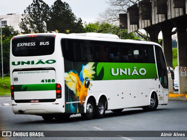 Empresa União de Transportes 4180 na cidade de Blumenau, Santa Catarina, Brasil, por Almir Alves. ID da foto: 9244523.