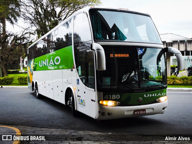 Empresa União de Transportes 4180 na cidade de Blumenau, Santa Catarina, Brasil, por Almir Alves. ID da foto: 9244195.