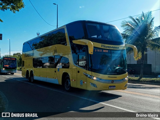 Viação Itapemirim 17007 na cidade de Campos dos Goytacazes, Rio de Janeiro, Brasil, por Breno Vieira. ID da foto: 9242042.