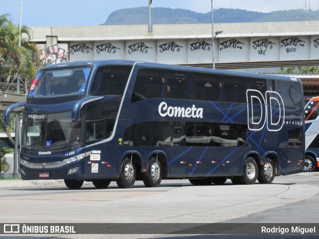 Viação Cometa 14305 na cidade de Rio de Janeiro, Rio de Janeiro, Brasil, por Rodrigo Miguel. ID da foto: 9249142.