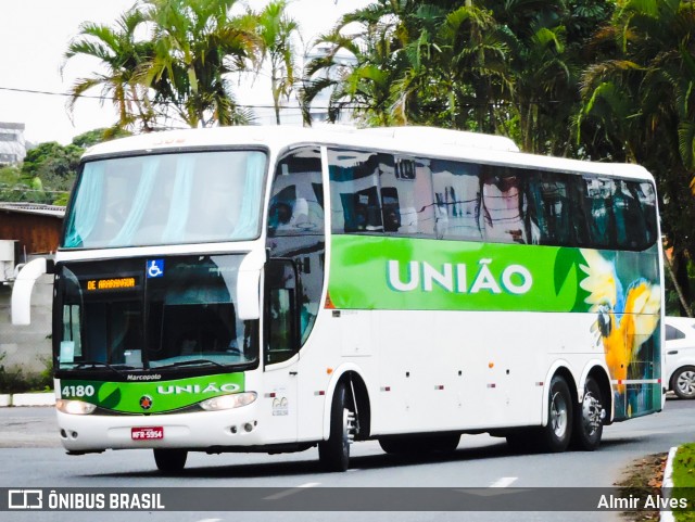 Empresa União de Transportes 4180 na cidade de Blumenau, Santa Catarina, Brasil, por Almir Alves. ID da foto: 9247141.