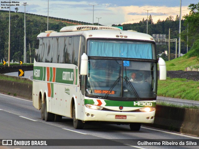 Empresa Gontijo de Transportes 14300 na cidade de Três Corações, Minas Gerais, Brasil, por Guilherme Ribeiro da Silva. ID da foto: 9249341.