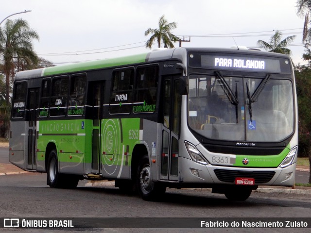 Viação Garcia 8363 na cidade de Rolândia, Paraná, Brasil, por Fabricio do Nascimento Zulato. Número da foto: #9247506.