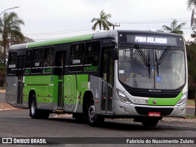 Viação Garcia 8363 na cidade de Rolândia, Paraná, Brasil, por Fabricio do Nascimento Zulato. ID da foto: 9247506.