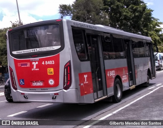 Express Transportes Urbanos Ltda 4 8403 na cidade de São Paulo, São Paulo, Brasil, por Gilberto Mendes dos Santos. Número da foto: #9251690.