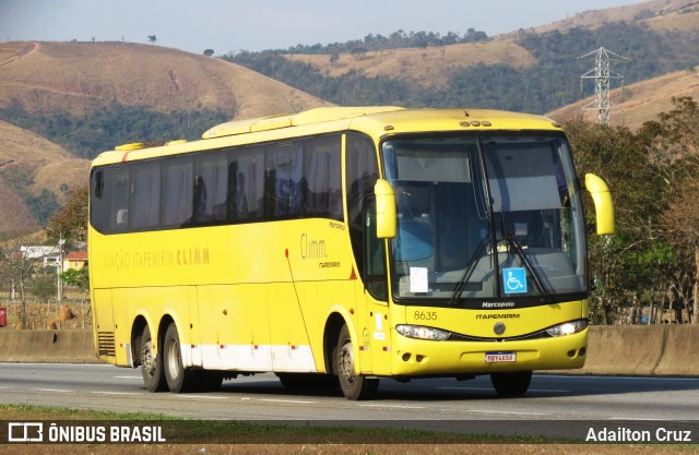 Viação Itapemirim 8635 na cidade de Roseira, São Paulo, Brasil, por Adailton Cruz. Número da foto: #9252187.
