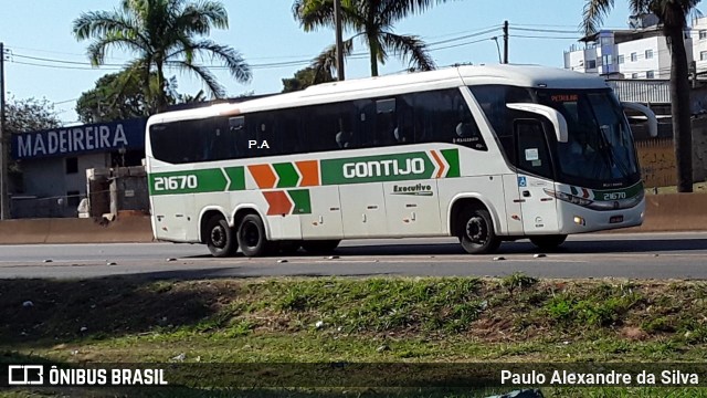 Empresa Gontijo de Transportes 21670 na cidade de Betim, Minas Gerais, Brasil, por Paulo Alexandre da Silva. ID da foto: 9252346.