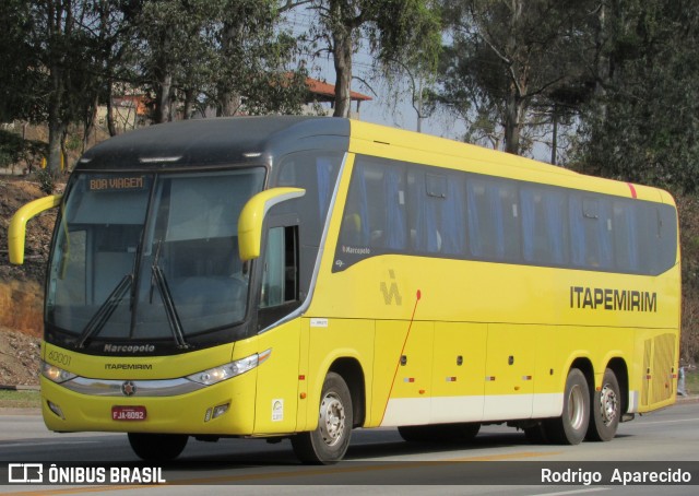 Viação Itapemirim 60001 na cidade de Conselheiro Lafaiete, Minas Gerais, Brasil, por Rodrigo  Aparecido. ID da foto: 9252762.