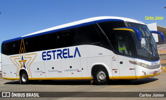 Viação Estrela 1310 na cidade de Goiânia, Goiás, Brasil, por Carlos Júnior. ID da foto: 9255590.